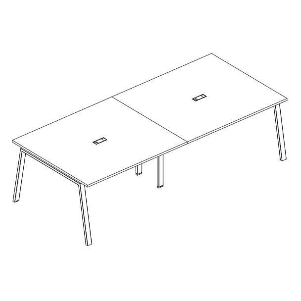 Стол 320x124 с металлокаркасом TRE для переговоров A4 А4 Б3 133-2 БП мокко премиум / металлокаркас серый - Вид 3