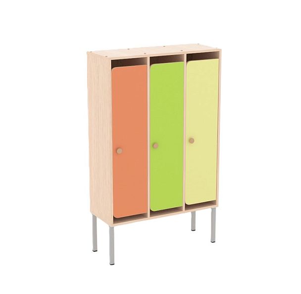 Шкаф детский 3-х секционный для одежды на металлических ножках ШМД-004 - Вид 1