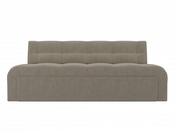 Кухонный прямой диван Люксор (полностью микровельвет бежевый) - Вид 2