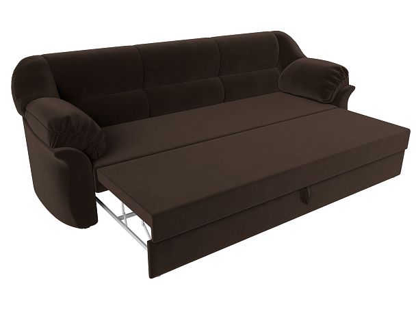 Диван прямой Карнелла (полностью микровельвет коричневый) - Вид 7