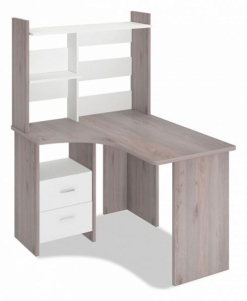 Стол компьютерный Домино Лайт СКЛ-Угл120+НКЛ-100 Белый/Нельсон левый - Вид 1