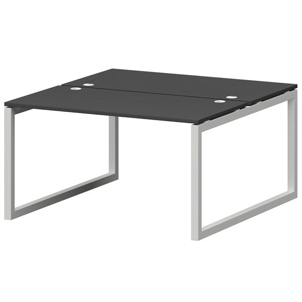 Бенч двойной на металлокаркасе СМС2-О-16К.149.Пр50 Графит/Белый 1600x1496x750 Смарт - Вид 1