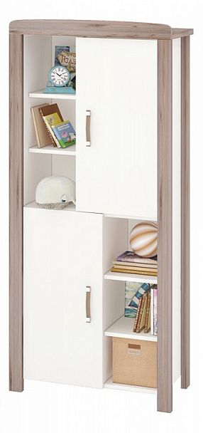 Стеллаж комбинированный Бартоло СШД Белый/Нельсон - Вид 1