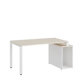 Стол на опорной тумбе Tess 140x80x75 дуб шамони светлый - Фото предпросмотра