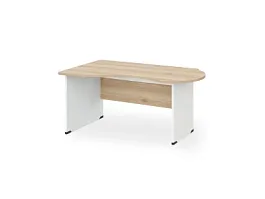 БЕРЛИН / BERLIN Стол асимметричный левый 1600х1000х740 Акация/Белый - Фото предпросмотра