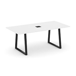 Style Project Direct Direct Стол переговорный SN-6T1.SPRG-198 Белый/Металл Черный 1980*980*750 - Фото предпросмотра