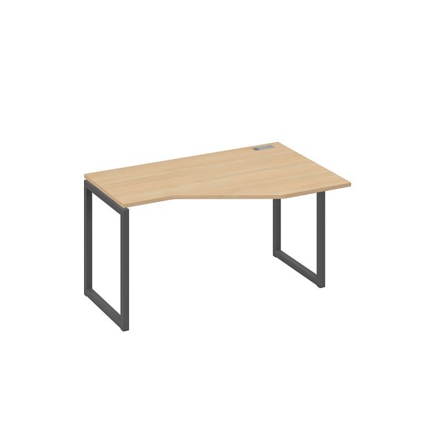 Стол эргономичный правый "Техно" на металлокаркасе QUATTRO A4 А4 Б4 054 БП натуральный дуб / металлокаркас антрацит - Вид 1
