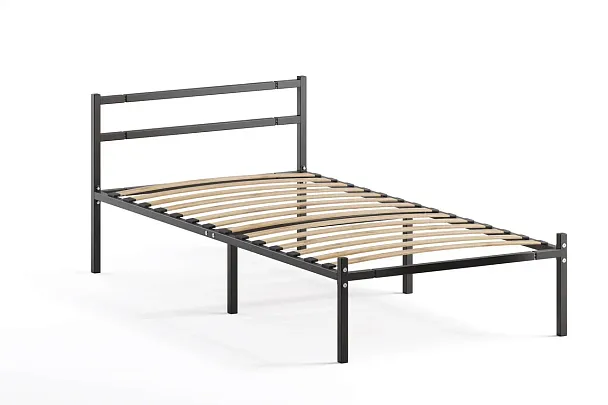 Кровать металлическая Лофт КОМПАКТ 800х1900, цвет черный    - Вид 3