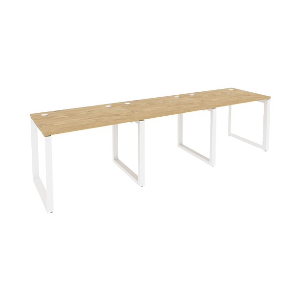Onix Рабочая станция на О-образном м/к O.MO-RS-3.1.7 Тиквуд светлый/Белый металл 2940*720*750 - Вид 1