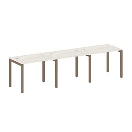 Metal System Quattro Р. ст. на 3 раб. места на П-образном м/к 50БП.СМ-3.1 Дуб наварра/Мокко металл 3000*720*750 - Фото предпросмотра