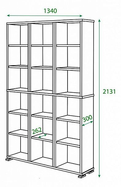Шкаф книжный Домино ПУ-40-4 Карамель - Вид 2