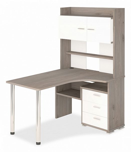 Стол компьютерный Домино Нельсон СР-133 Белый/Нельсон правый - Вид 1