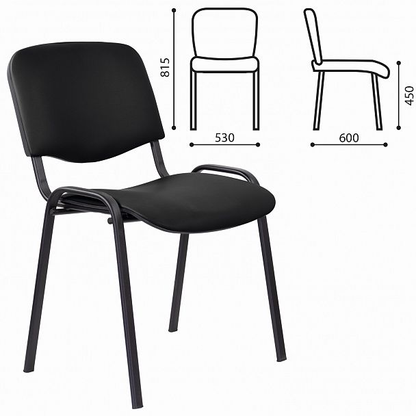 Стул STAFF "Iso Lite CF-008", кожзам черный (Z-11), 532564 - Вид 7