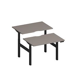 Рабочая станция на электроприводе с вырезами Elevo А2 ЧР 101.2 МП мокко премиум / черный гладкий - Фото предпросмотра