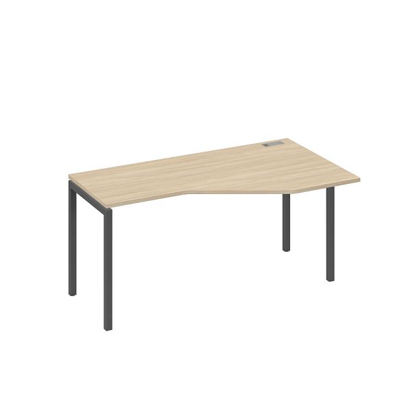 Стол эргономичный правый "Техно" на металлокаркасе DUE A4 А4 Б2 056 БП дуб скандинавский / металлокаркас антрацит - Вид 1