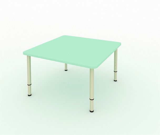 Детский стол 4-х местный (700х700), голубой, гр.0-3 - Вид 1