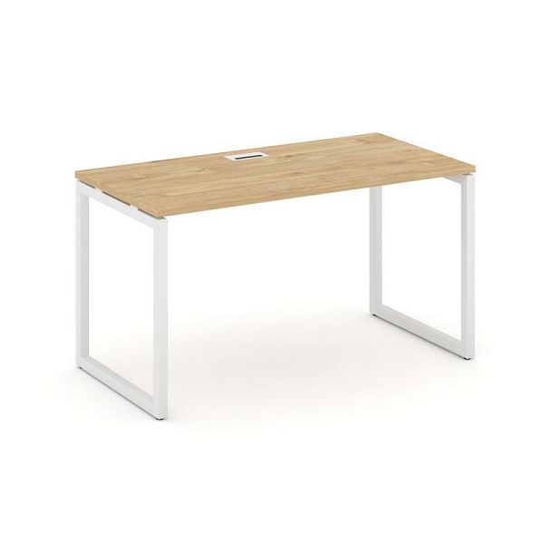 Стайл Проджект Стол письменный SN-4O.SP-003 Тиквуд Светлый/Металл Белый 1380*600*750 - Вид 1