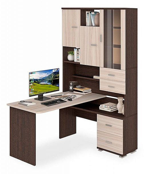 Стол компьютерный Домино СР-620/140 Венге/Карамель правый - Вид 1