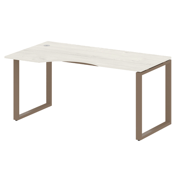 Metal System Стол криволинейный левый на О-образном м/к БО.СА-1 (L) Дуб наварра/Мокко металл 1600*900*750 - Вид 1