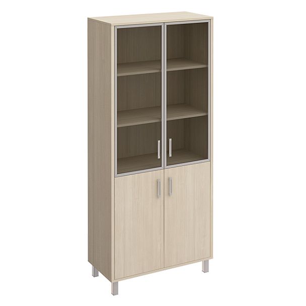 Шкаф двери стеклянные в алюминиевой рамке ДСП без замка Борн В 430-822 дуб шамони - Вид 1