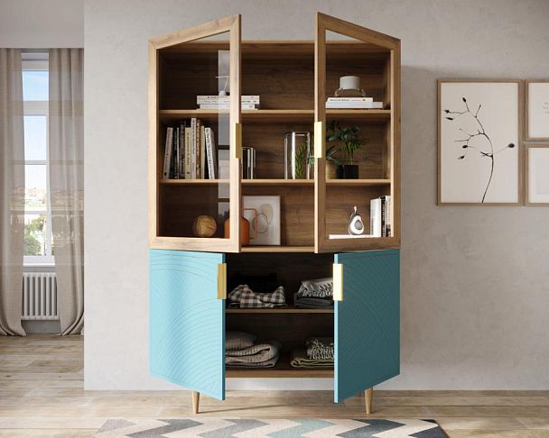 Буфет с двумя дверками Line LN11/GR1/blue - Вид 2