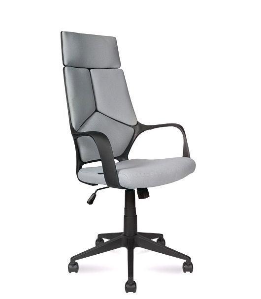 Кресло офисное / IQ /CX0898H-1-53/ (black+grey) черный пластик / светло серая ткань "Кресла для персонала"  ТК-001035000524 светло-серый - Вид 1