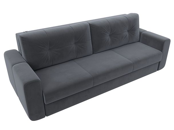 Прямой диван Лига-031 Велюр серый - Вид 6