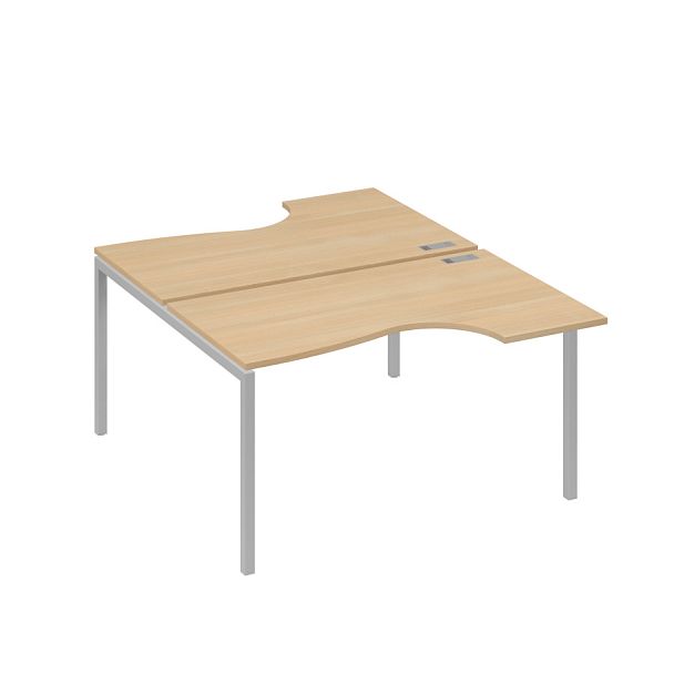 Рабочая станция металлокаркас DUE со столами (2х140) Классика A4 А4 Б2 184 БП натуральный дуб / металлокаркас серый - Вид 1