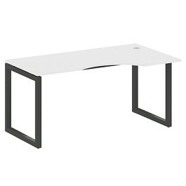 Metal System Quattro Стол криволинейный правый на О-образном м/к 50БО.СА-1 (R) Белый/Антрацит металл 1600*900*750 - Фото предпросмотра