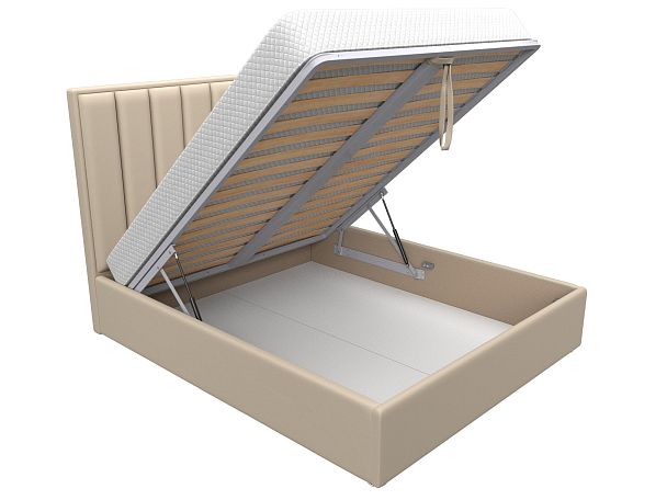 Интерьерная кровать Афродита 160 (полностью экокожа бежевая) - Вид 6