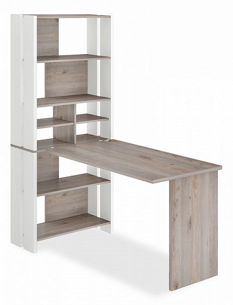 Стол компьютерный Домино Лайт СТЛ-ОВХ+С120Прям без тумбы Белый/Нельсон - Вид 1