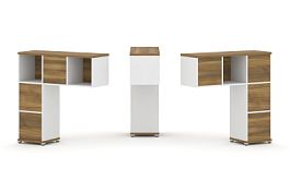 Concept Надставка низкая CN.DNN-003 Сандал Янтарный/Белый Бриллиант/Металл Белый 1099*365*1130 - Фото предпросмотра