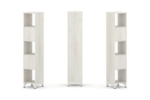 Стайл Проджект Набор стеллажа 1 сторон., 5 яр. SN.NS-511 Дуб Наварра/Металл Белый 387*400*1982 - Вид 1