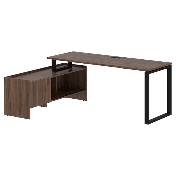 Стол с тумбой EQCT 19614 Дуб Денвер темный/Черный 1960х1400х750 EDIS - Вид 1