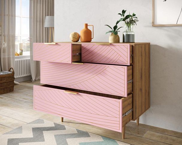 Комод с четыремя ящиками Line LN14/GR1/pink - Вид 2