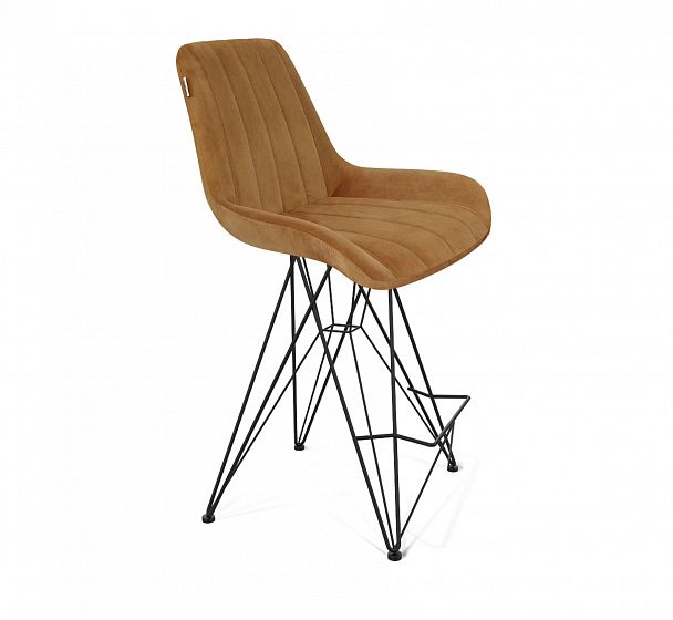 Стул полубарный Sheffilton SHT-ST37/S66-1 горчичный/черный муар - Вид 2