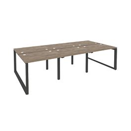 Onix Рабочая станция на О-образном м/к O.MO-D.RS-6.1.7 Тиквуд темный/Антрацит металл 2940*1475*750 - Фото предпросмотра