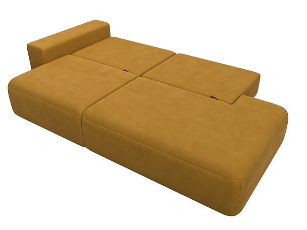Диван прямой Лига-036 НПБ Модерн подлокотник слева Велюр желтый - Вид 9