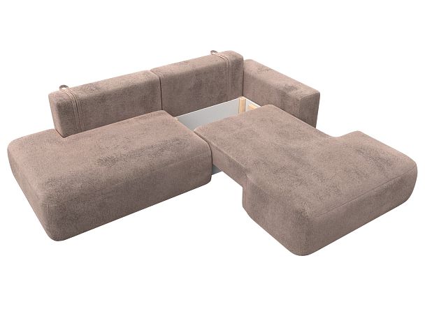 Диван угловой Лига-036 НПБ Модерн правый угол Велюр бежевый - Вид 7