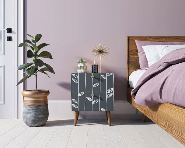 Тумбочка Berber с двумя ящиками 18 принт арт BB03/Print_18, разноцветная - Вид 4