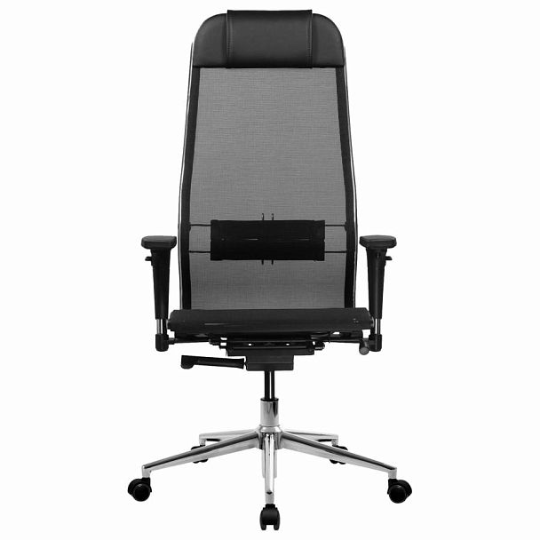 Кресло МЕТТА "ErgoLife" 10 B1-104D, хром, синхромеханизм, 2D-подлокотники, прочная сетка, черное - Вид 5