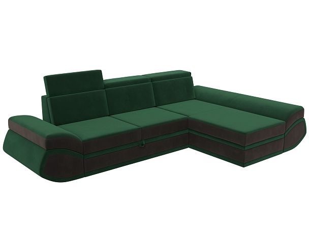 Диван угловой Лига-032 правый угол Велюр зеленый - Вид 5