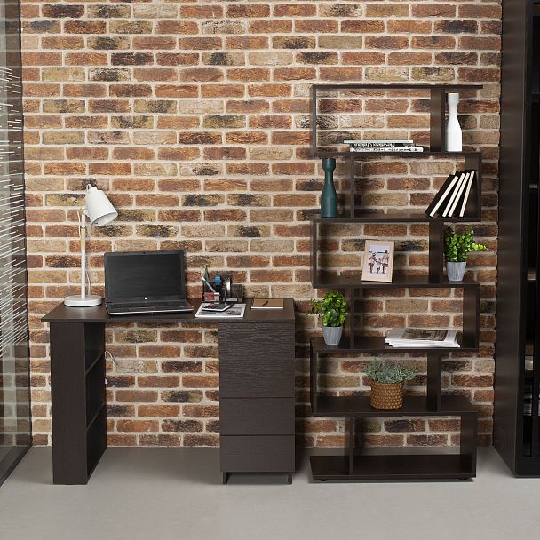 Стол письменный/компьютерный BRABIX "Scandi CD-016", 1100х500х750мм, 4 ящика, венге, 641893, ЦБ013707-3 - Вид 17