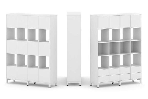 Стайл Проджект Набор стеллажа 1 сторон., 5 яр. SN.NS-541 Белый/Металл Белый 1488*400*1982 - Вид 1