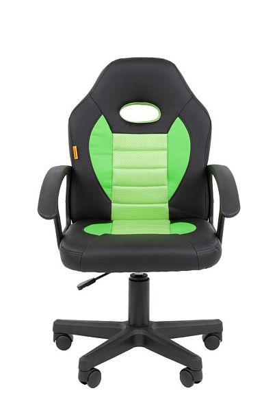 Кресло Chairman Kids 111 Россия экокожа черный/зеленый - Вид 2