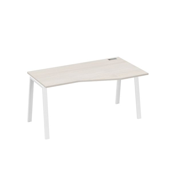 Стол эргономичный правый "Техно" на металлокаркасе TRE A4 А4 Б3 066 БП дуб / металлокаркас белый - Вид 1