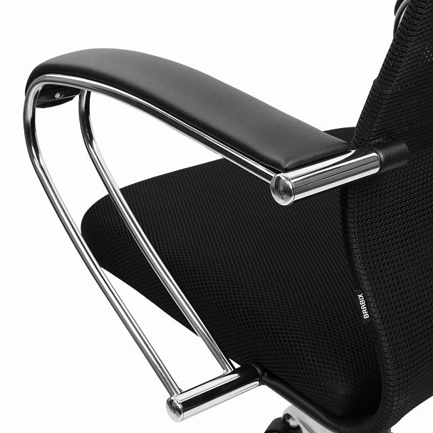 Кресло BRABIX PREMIUM "Ultimate EX-800" хром, плотная двойная сетка Х2, черное, 532911 - Вид 8