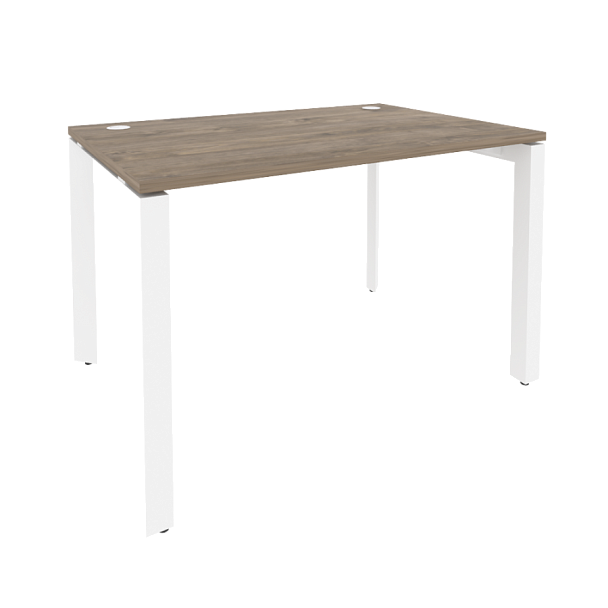 Onix Стол рабочий на П-образном м/к O.MP-SP-2.8 Тиквуд темный/Белый металл 1180*800*750 - Вид 1