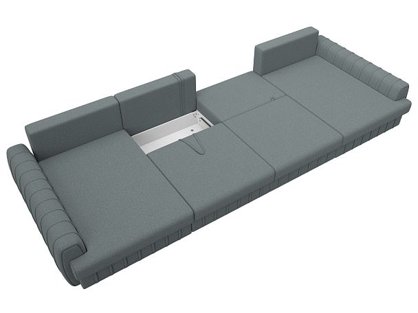 Диван П-образный Лига-057 НПБ Лонг Рогожка серый - Вид 8