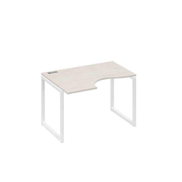 Стол эргономичный левый "Классика" на металлокаркасе QUATTRO A4 А4 Б4 041 БП дуб / металлокаркас белый - Вид 1
